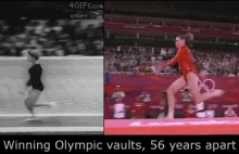 Skok na złoty medal olimpijski w 2012 oraz 56 lat wcześniej.