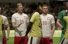Symulacja meczu Polska-Kolumbia rozegrana przez SI wedlug statsów graczy FIFA18