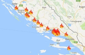 Interaktywna mapa pożarów w Chorwacji