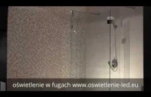 Oświetlenie światłowodowe w fugach. Oświetlenie LED łazienki. Remont łaz...