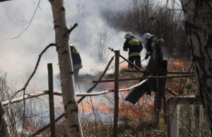 Kielce: Pożar traw na peryferiach Kielc. Ogień zagrażał domom! (zdjęcia