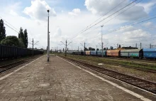 Wielki pusty peron na stacji Kielce Herbskie