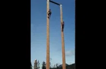 Vancouver - Grouse Mountain - wooden pole climbing competition