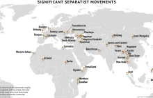 Mapa znaczących ruchów separatystycznych