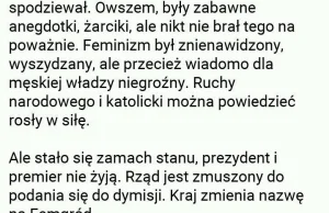 Feministka marzy o Polsce, w której mężczyźni są zniewoleni i służą kobietom.