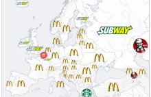 Najpopularniejsze Fast-Foody w poszczególnych krajach [Mapa]