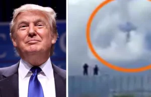 Internauci zauważyli, że podczas przemówienia Trumpa na niebie pojawił się krzyż