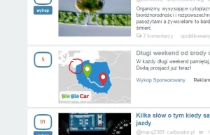 Ucięta mapa Polski w reklamie na wykop.pl