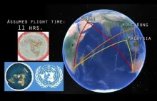 FLIGHT PATHS REVEAL FLAT EARTH, GLEASON'S MAP UN LOGO
