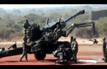 Śmieszne ćwiczenia w Indiach ze 155 mm haubicą Boforsa 77B