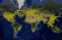 Ponad 200 tysięcy samolotów w 24h. Zobacz wideo z radaru