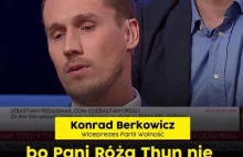 Konrad Berkowicz niszczy Roze Thun w telewizji zrownujac ja z komunistka