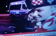 Szkocki kibic pokazał w TVP INFO że ma jaja...