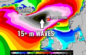 Niespotykanie silny cyklon wiatr 600 km/h, fale 15 m kieruje się w stronę Europy