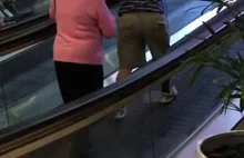Old People Go Wrong Way on Moving Walkway