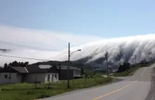 Mgła spływająca z gór w Nowej Funlandii