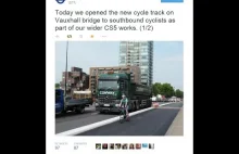 Tymczasem w Londynie otwierają pas rowerowy na moście Vauxhall Bridge.