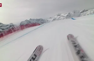 Narciarstwo alpejskie z widoku pierwszoosobowego