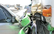 Woman Screams As Overtaking Truck Crashes Head On Into Her