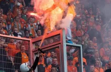 Kibic Zagłębia Lublin podpalony przez ochronę stadionową.