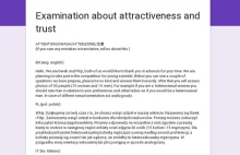 Examination about attractiveness and trust