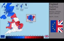 Wyniki referendum o wyjściu UK z Unii Europejskiej