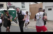 Policeman dancing at carnival Notting Hill 2018