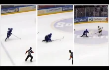 Prawdziwy pokaz niezdarności w spotkaniu hokeja na lodzie