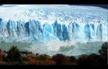 Spektakularnie pękający lodowiec Glaciar Perito Moreno