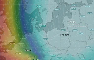 Bardzo niskie ciśnienie atmosferyczne w Polsce