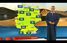 Prezenter pogody w niemieckiej RTL w arabskim ubraniu