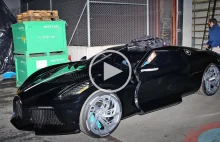 Zobacz jak Bugatti La Voiture Noire wyjeżdża z targów w Genewie