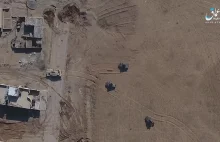 Dron ISIS atakuje z powietrza Iracki Humvee prowadząc do ogromnej eksplozji