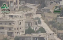 (Syria) ISIS za pomocą ATGM niszczy czołg.
