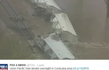 W Meksyku wykoleił się pociąg. 64 wagony wpadły do wody!