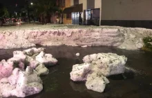 Grad w Guadalaharze - ponad metr lodu na ulicach