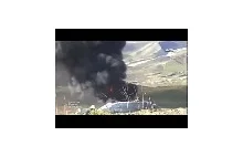 Eksplodująca amunicja w pożarze Mi-26 w Dagestan
