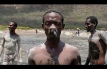 Borana tribe collecting salt in El Sod Volcano, south Ethiopia - Eric...