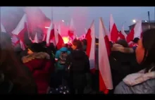 Moment gdy czoło Marszu Niepodległości spotyka kontrmanifestację #KOD