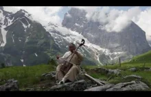 Mongolski gardłowy śpiew alikwotowy w naturalnej górskiej scenerii