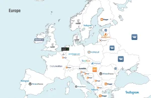 Najpopulaniejsze serwisy społecznościowe w krajach Europy