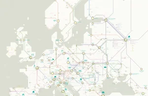 Niezwykle ciekawa i estetyczna mapa nocnych połączeń kolejowych w Europie