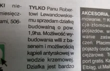 Ogłoszenie tylko dla Roberta Lewandowskiego :D