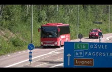 Polish firefighters passing Falun, Sweden 2018...