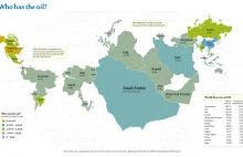Mapa świata w zasobność ropy