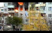 Pożar w bloku - Rosja
