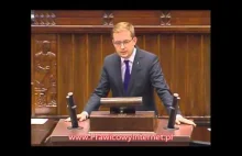 Robert Winnicki (Kukiz'15) wzywa posłów PO do usunięcia szmat UE z Sejmu