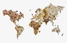 Mapa Świata zbudowana z lokalnych monet