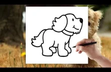 Piesek - Jak narysować psa - Nauka rysowania - krok po kroku