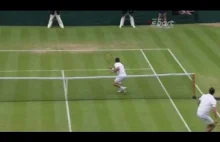 Prezentacja umiejętności Janowicza w meczu z Almagro podczas Wimbledonu